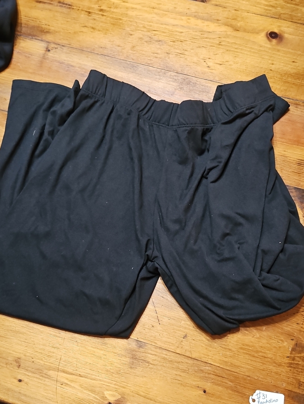 Bobbie Brooks Black Stretch Knit Leggings - Logo Detail